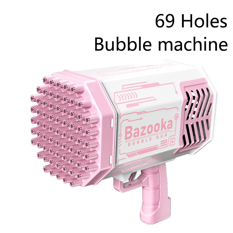 Bubble Machine Toy – 40/69 Holes Automatic Bubble Gun for Kids & Adult