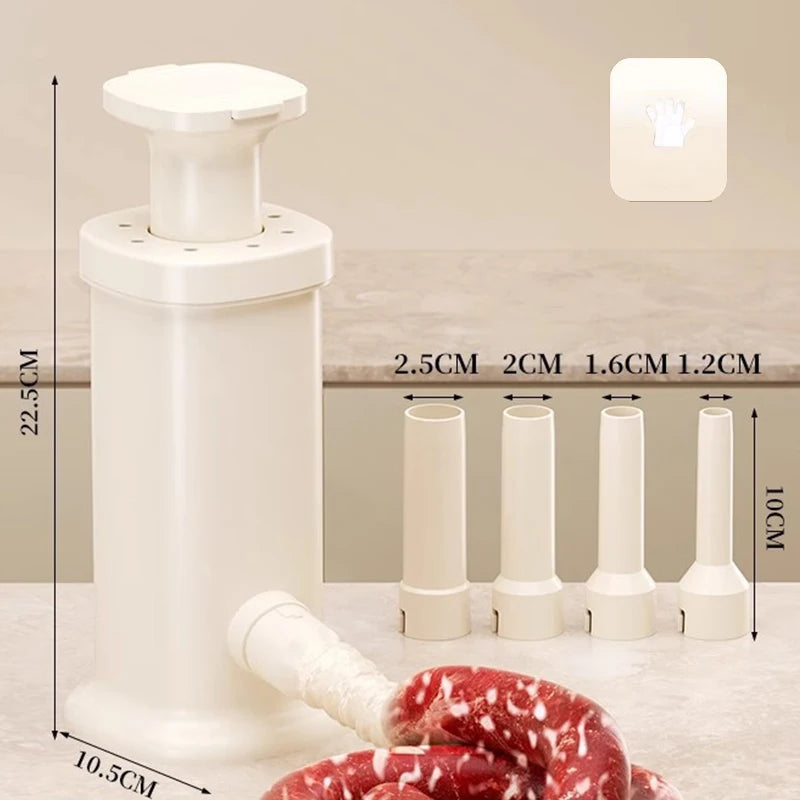 Manual Sausage Maker with 4 Stuffing Pipes – Heavy-Duty Meat Stuffer