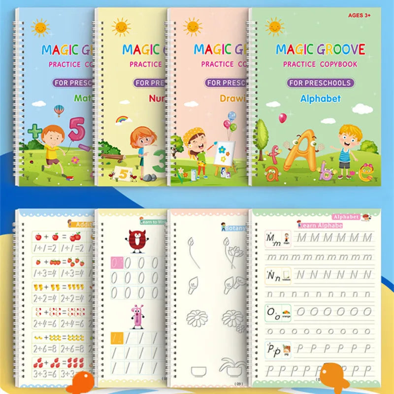 Reusable Magic Copybook Drawing Set – Montessori Writing & Pen Control Educational Toy for Kids