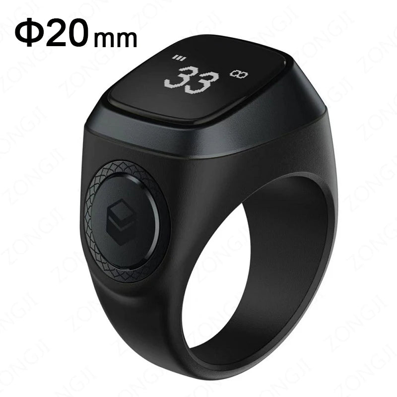 IQibla Smart Zikr Ring Digital Tasbih Counter with Prayer Reminder