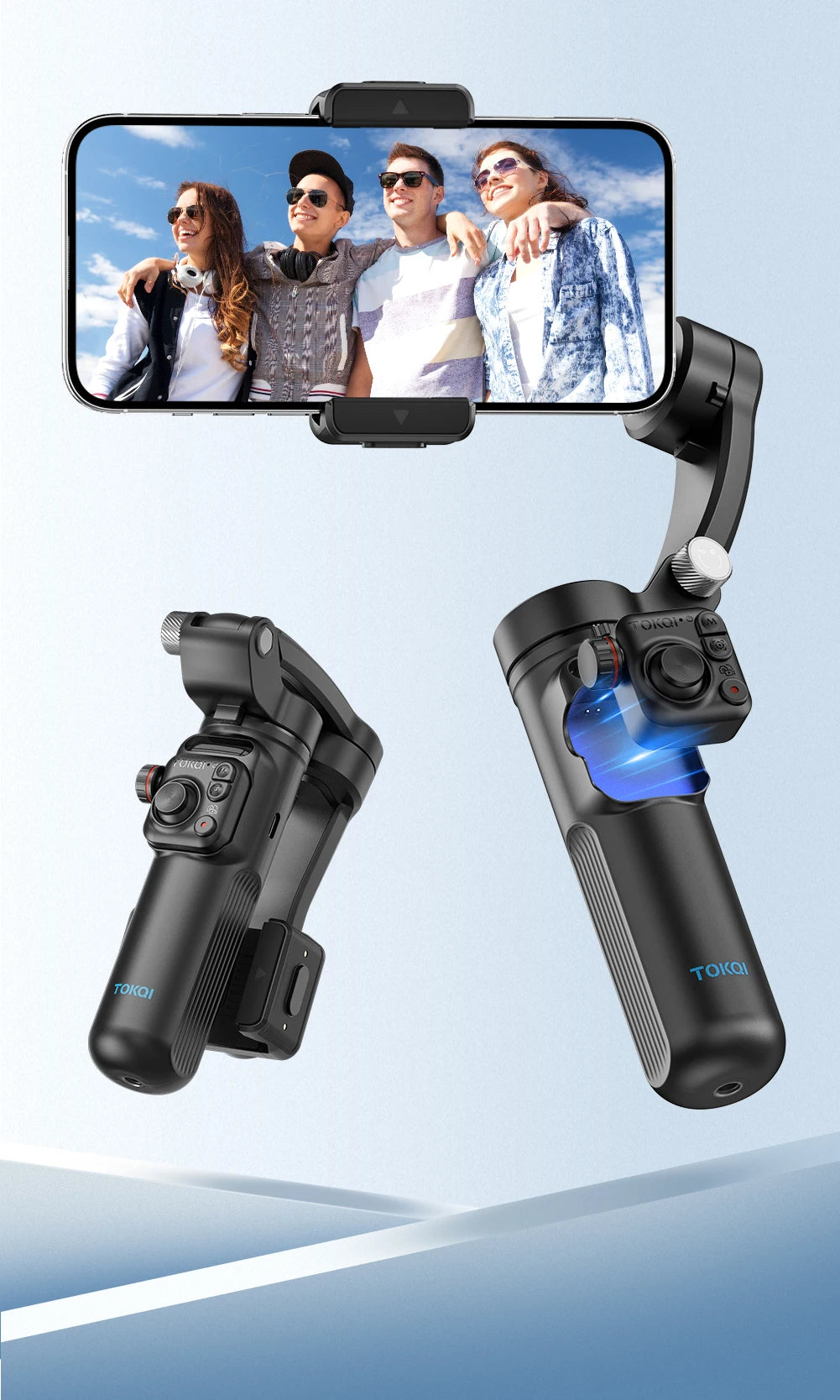 3-Axis Handheld Gimbal Stabilizer for Smartphone – Anti-Shake Video Tripod with Selfie Mode for iPhone & Xiaomi