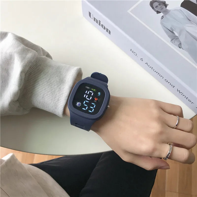 Unisex LED Digital Sports Watch Big Dial Waterproof Silicone