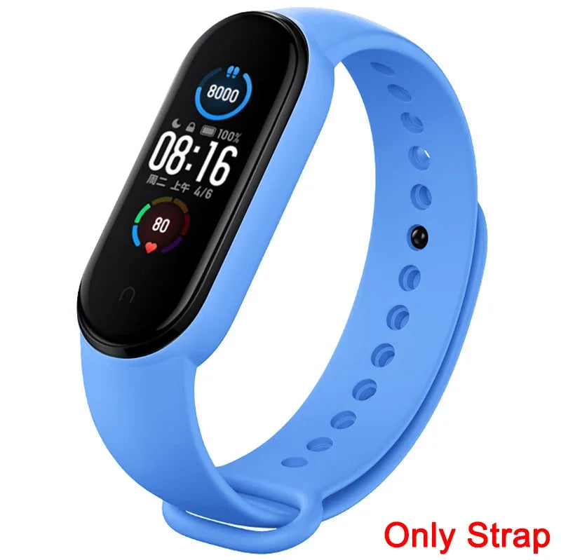 Strap for Xiaomi Mi Band 3 4 5 6 7 Sport Bracelet Silicone Wrist Strap For Xiaomi Mi Band 7 6 5 4 3 Bracelet (Excluding watch)