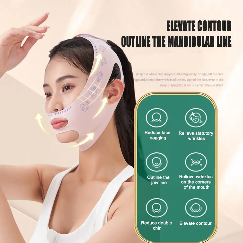 V Line Face Lifting Mask – Chin & Cheek Slimming Bandage for Anti-Wrinkle & Firming