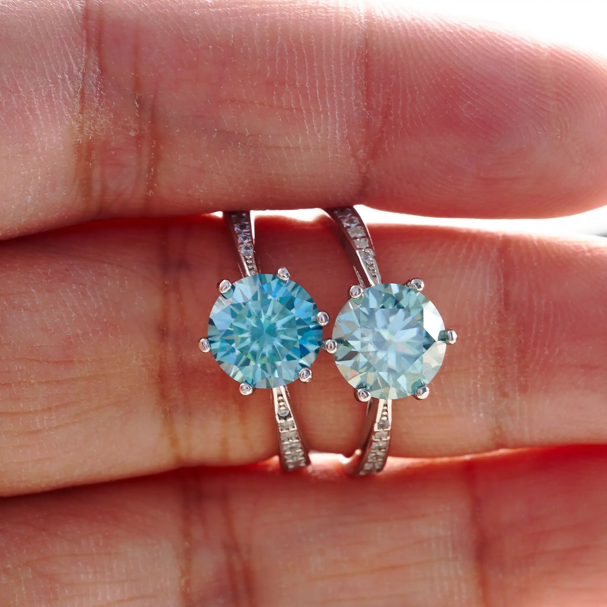 1/2/3 Carat Pink Moissanite Ring – 925 Sterling Silver Diamond-Test Wedding Band