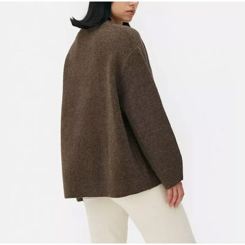 Tossy Pink Knit Sweater – Y2K Patchwork Loose Pullover for Women