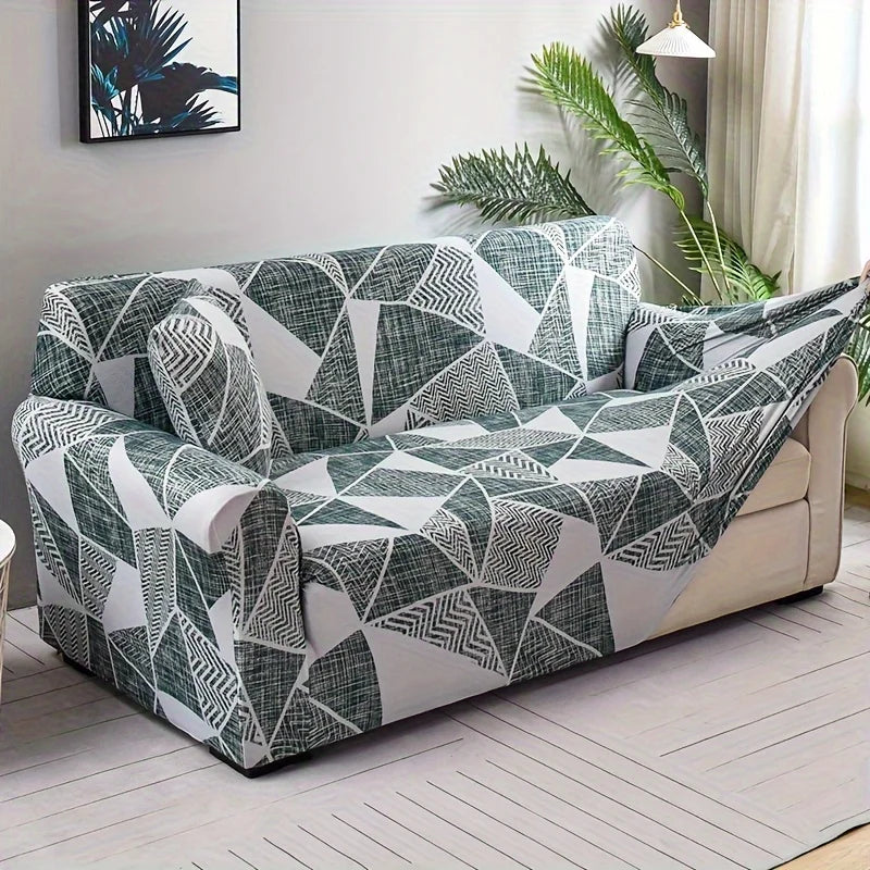 Floral Stretch Sofa Cover – Elastic Furniture Protector for Home & Office