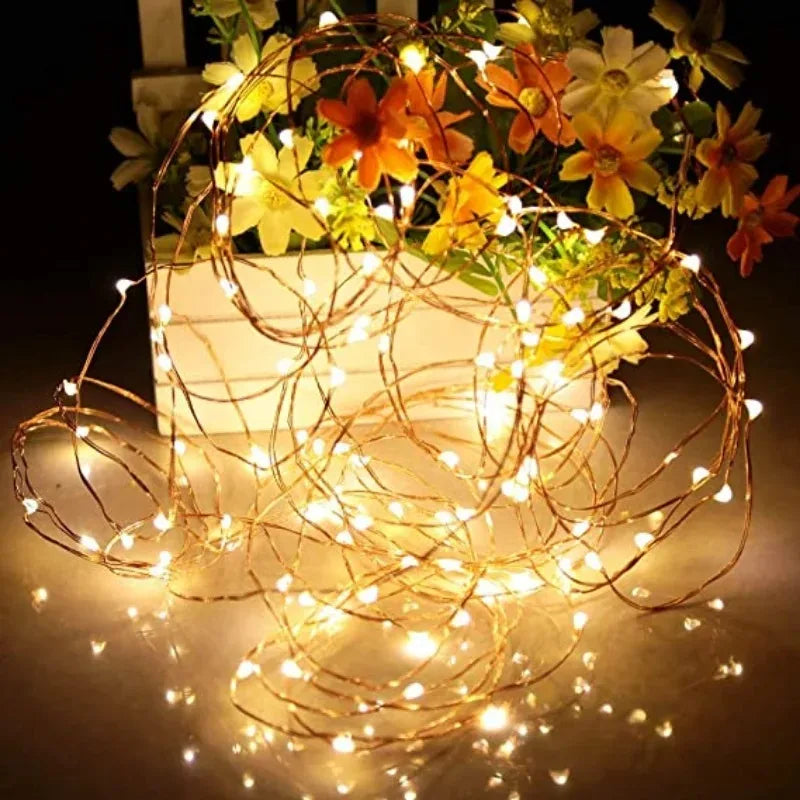 Fairy String Lights – 1/5/10pcs Battery-Powered LED Garland for Home & Holiday Decor