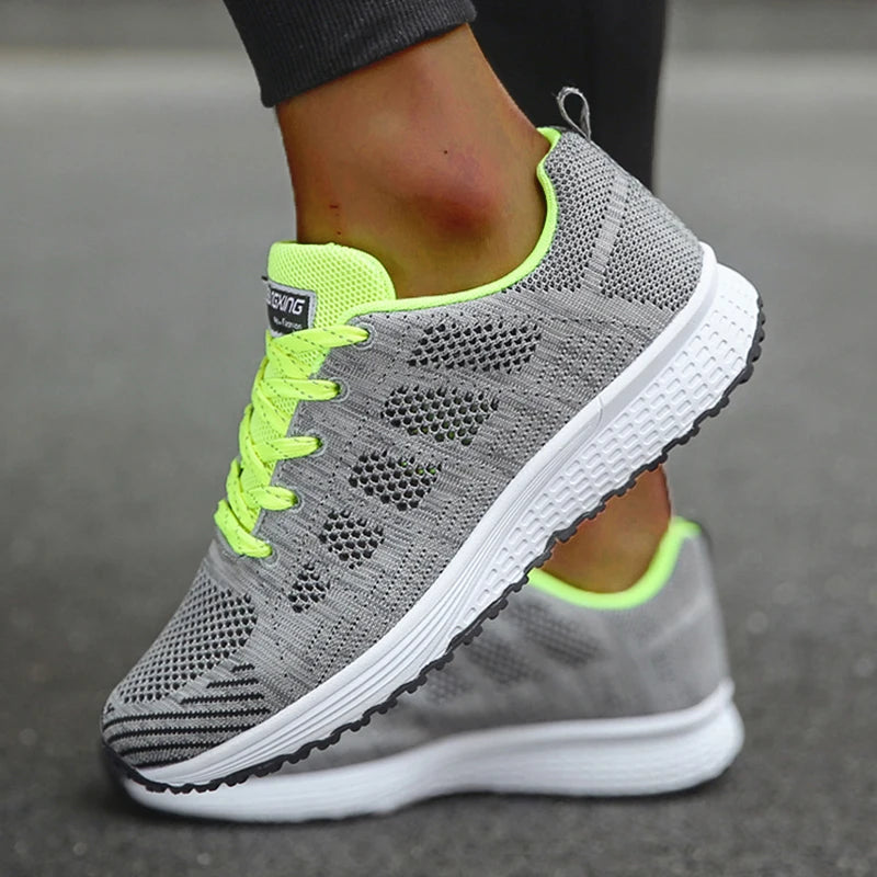 2025 Women’s Breathable Mesh Sneakers – Fashionable Lace-Up Trainers for Comfort & Style