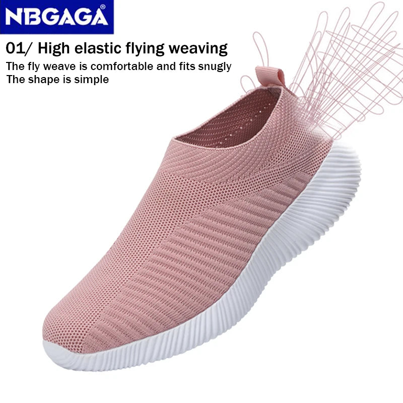 New Pink Women’s Sneakers – Comfortable Breathable Slip-On Casual Flats