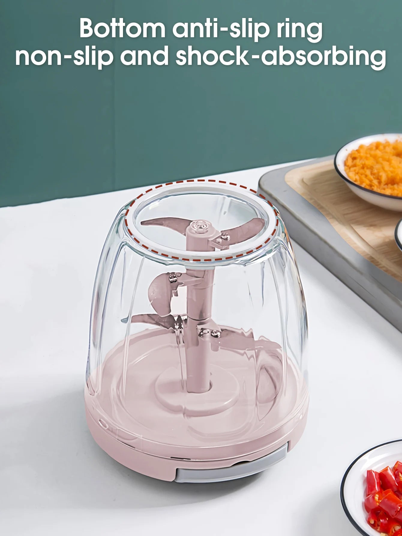 Manual Ginger & Garlic Grinder 500ml/900ml Handheld Food Vegetable Cutter