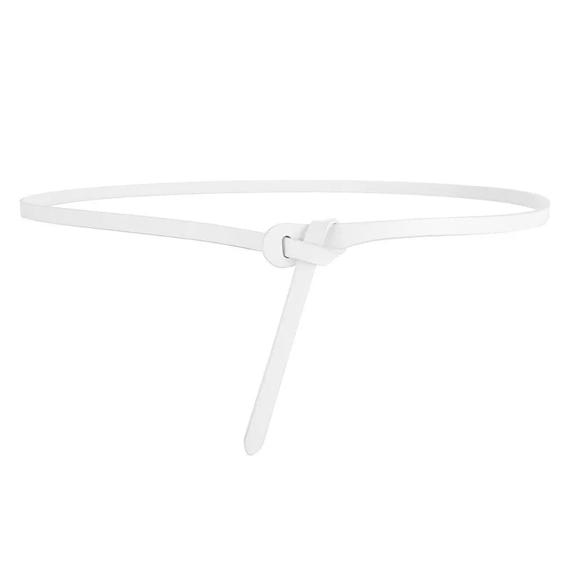 Cowhide Leather Ladies Belt – Soft Genuine Leather Knotted Strap Corset Belt, Gothic Retro Luxury Designer