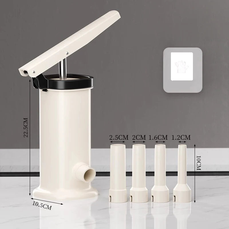 Manual Sausage Maker with 4 Stuffing Pipes – Heavy-Duty Meat Stuffer