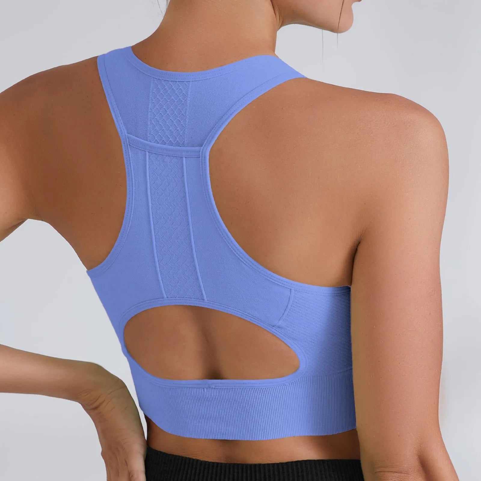 Women’s Shockproof Sports Bra – High-Strength Yoga Crop Top with Chest Pad for Gym, Running & Fitness