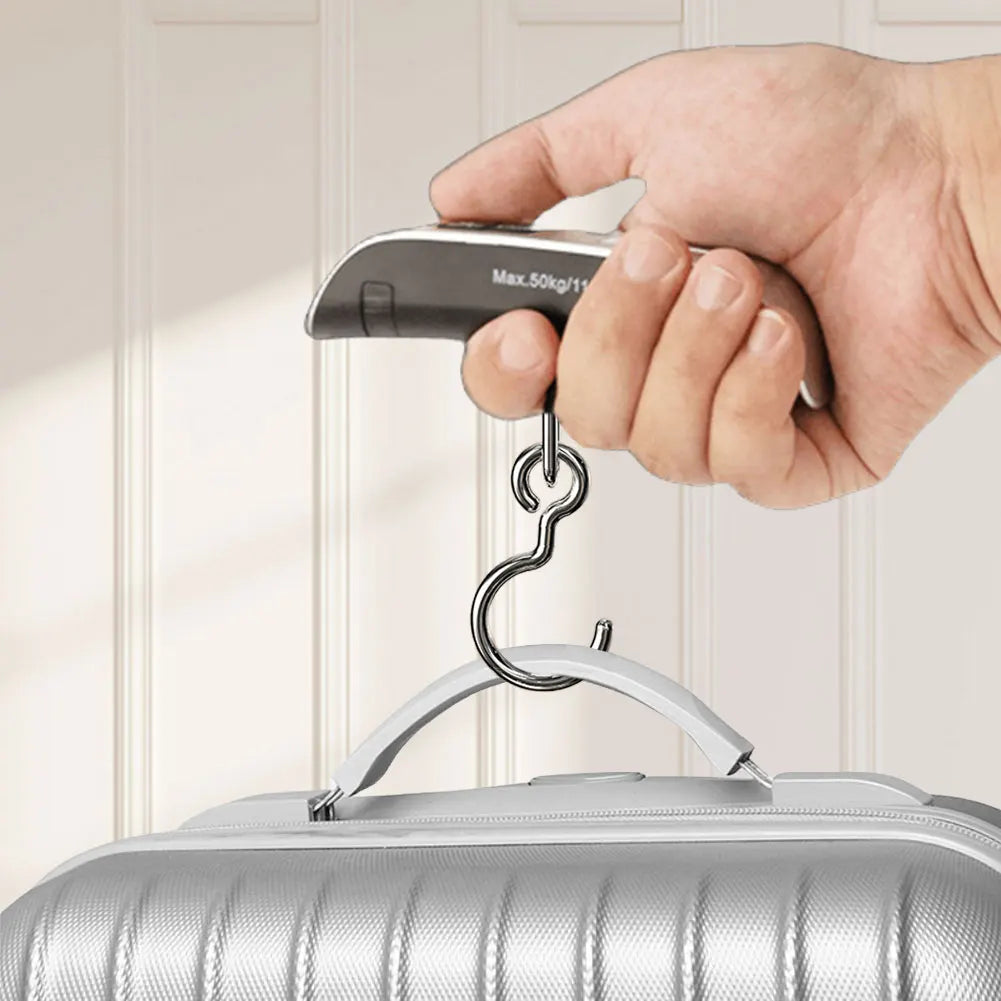 50kg/110lb Portable Digital Luggage Weight Scale LCD Display Electronic Hanging Suitcase Travel Weighs Portable Scale