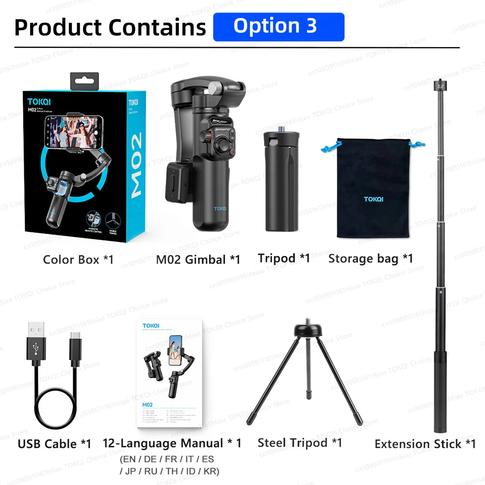 3-Axis Handheld Gimbal Stabilizer for Smartphone – Anti-Shake Video Tripod with Selfie Mode for iPhone & Xiaomi