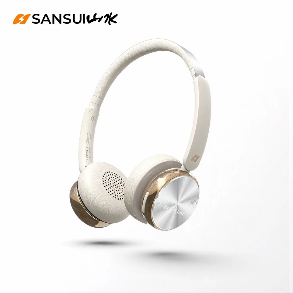 Sansui DT11 ANC Wireless Bluetooth Headphones – Retro Over-Ear Headset with -45dB Active Noise Cancellation & 50H Playtime