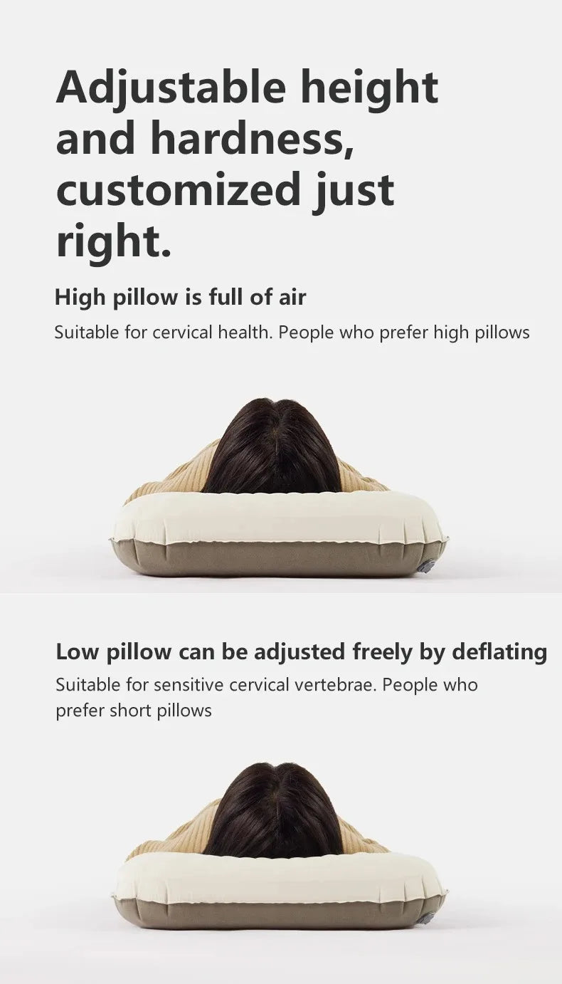 Naturehike 2-in-1 Camping Inflatable Pillow Portable Waterproof Adjustable Lumbar Neck Pillow Comfortable Outdoor Travel Pillow
