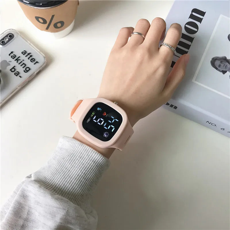 Unisex LED Digital Sports Watch Big Dial Waterproof Silicone