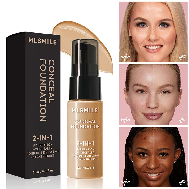 Face Foundation Cream – Oil-Control Matte BB Cream, Waterproof Full Coverage Liquid Concealer Base