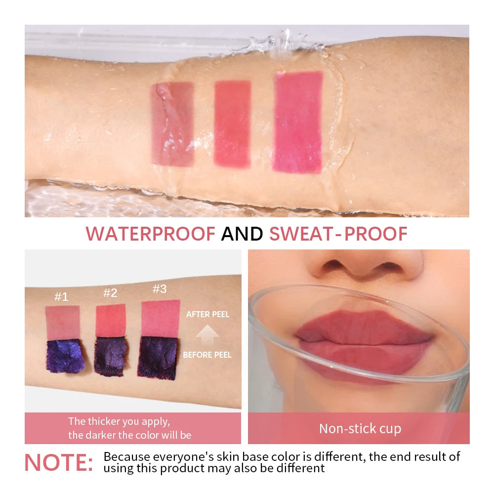 Long Lasting Korean Matte Lip Ink – Waterproof Peel Off Lip Tint, Liquid Lipstick