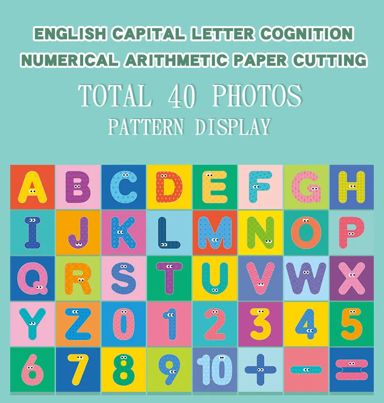 40Pcs Kids Origami & Paper-Cut Craft Set – Cartoon Animal Educational Art Toy for Early Learning