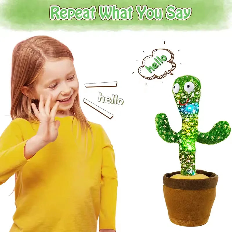 Dancing Cactus Plush Toy – 120 Songs Speaker Talking Voice Repeat for Kids