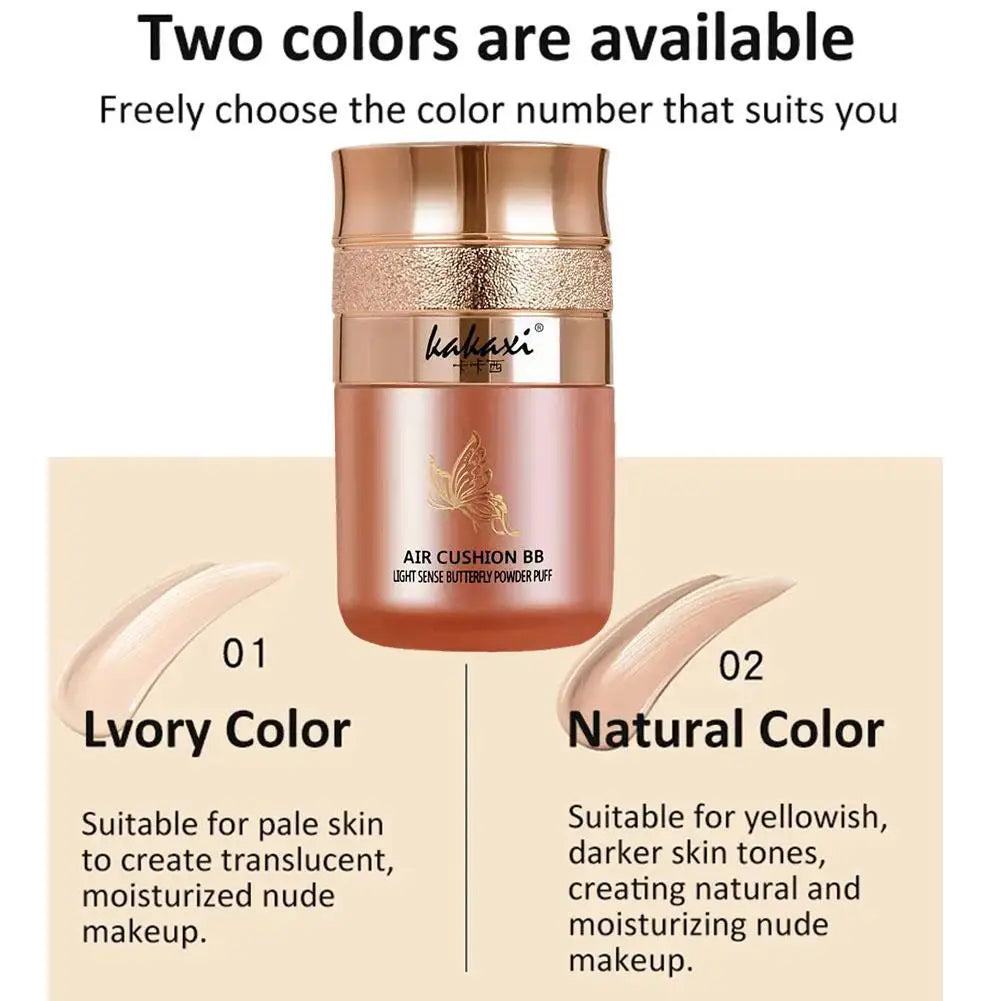Butterfly Powder Puff BB Cream – Moisturizing, Whitening & Oil-Control Foundation