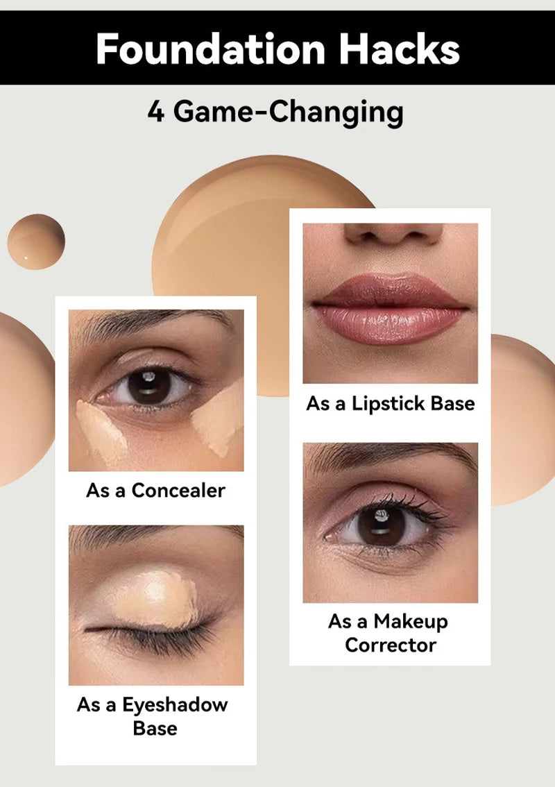 Face Foundation Cream – Oil-Control Matte BB Cream, Waterproof Full Coverage Liquid Concealer Base