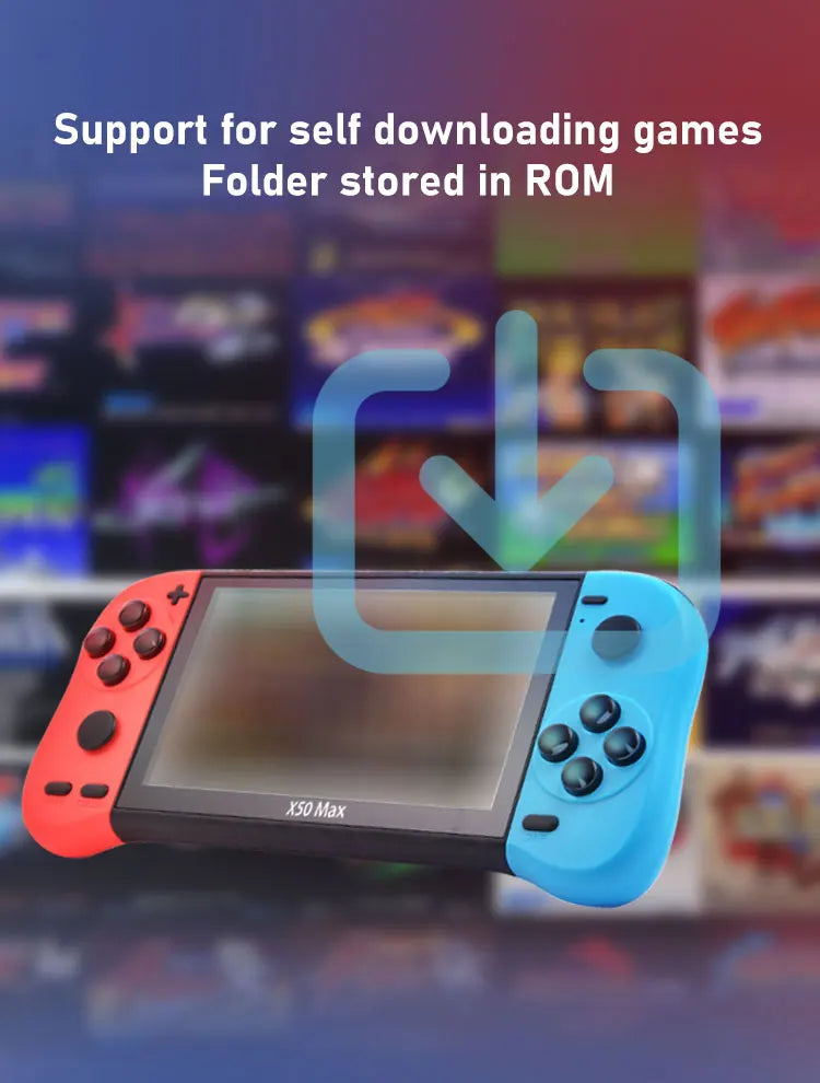 VILCORN X50 MAX Handheld Game Console – Retro PS1/GBA/SNES Portable Gaming Player