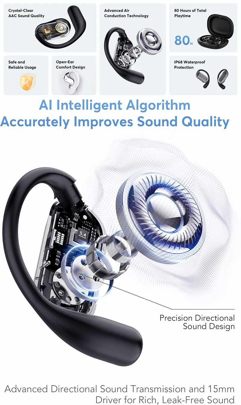 UYUXIO AI Translator Earbuds – Real-Time 144 Language Wireless Headphones
