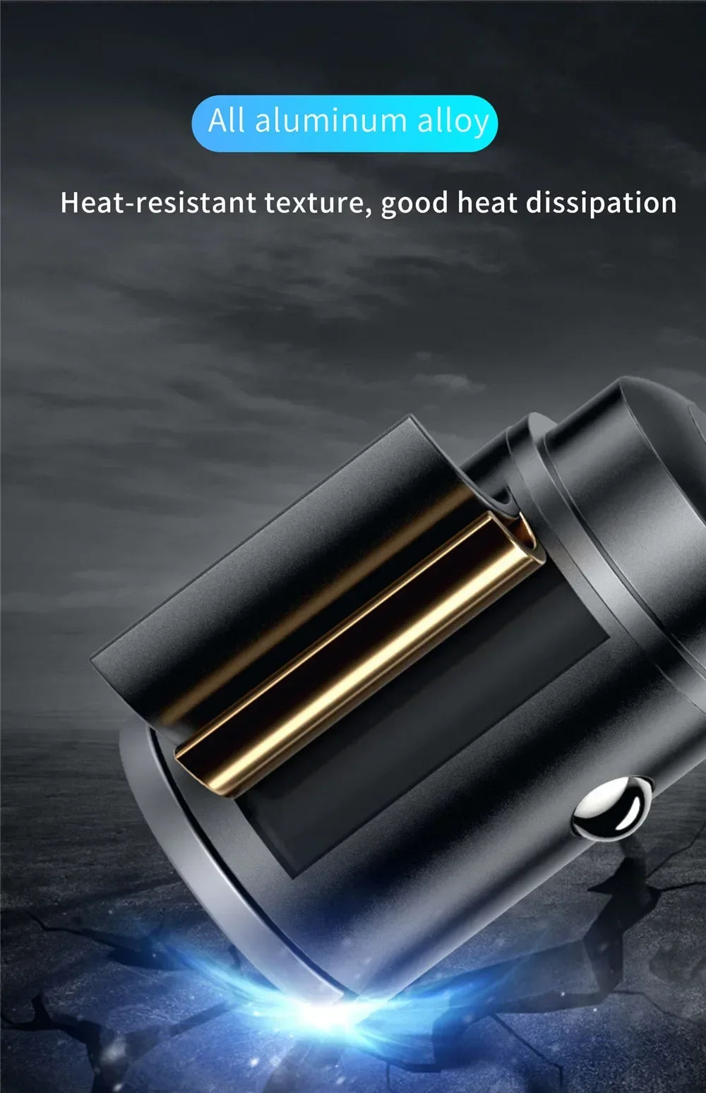 Mini 100W PD QC Fast Charging Car Charger – USB-C Pull Ring Adapter for iPhone, Samsung, Xiaomi & Huawei