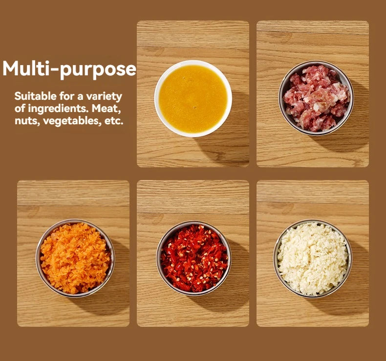 Electric Mini Garlic Chopper USB Meat Grinder Kitchen Tool