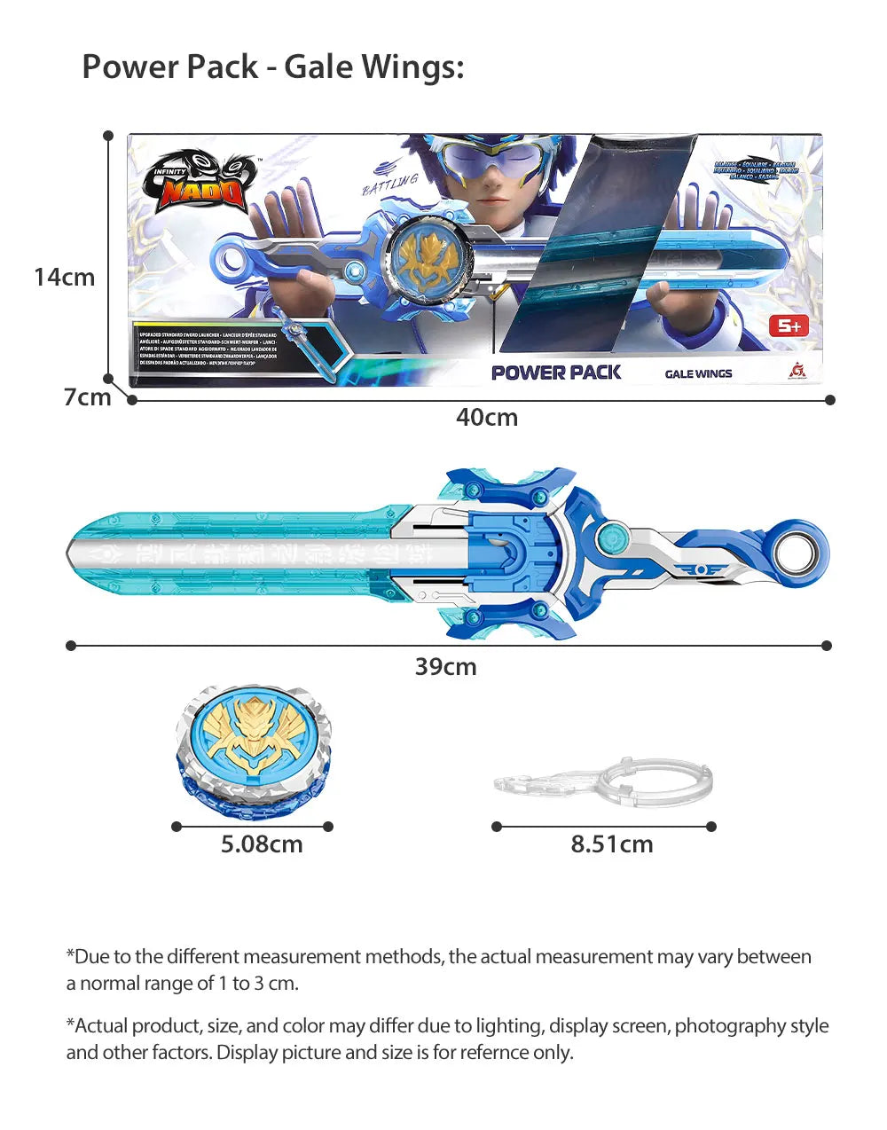 Infinity Nado 6 Power Pack – Metal Spinning Top with Sword Launcher for Kids