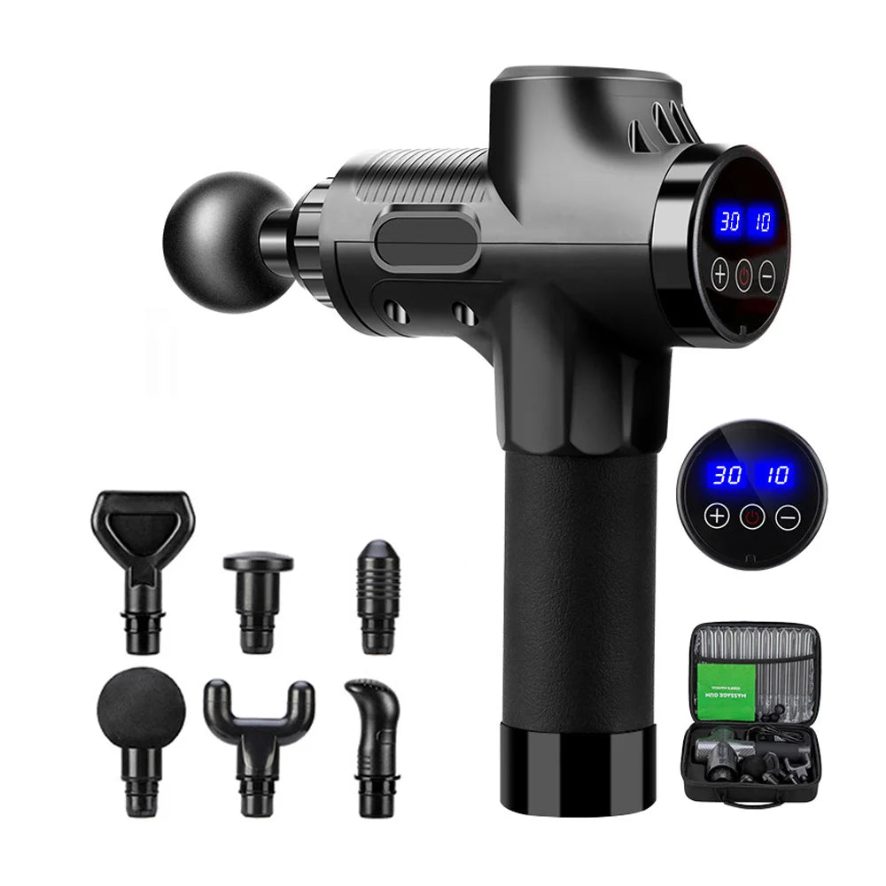 Fascial Massage Gun – Electric Percussion Pistol Massager for Deep Tissue, Muscle Relaxation, Neck & Back Pain Relief