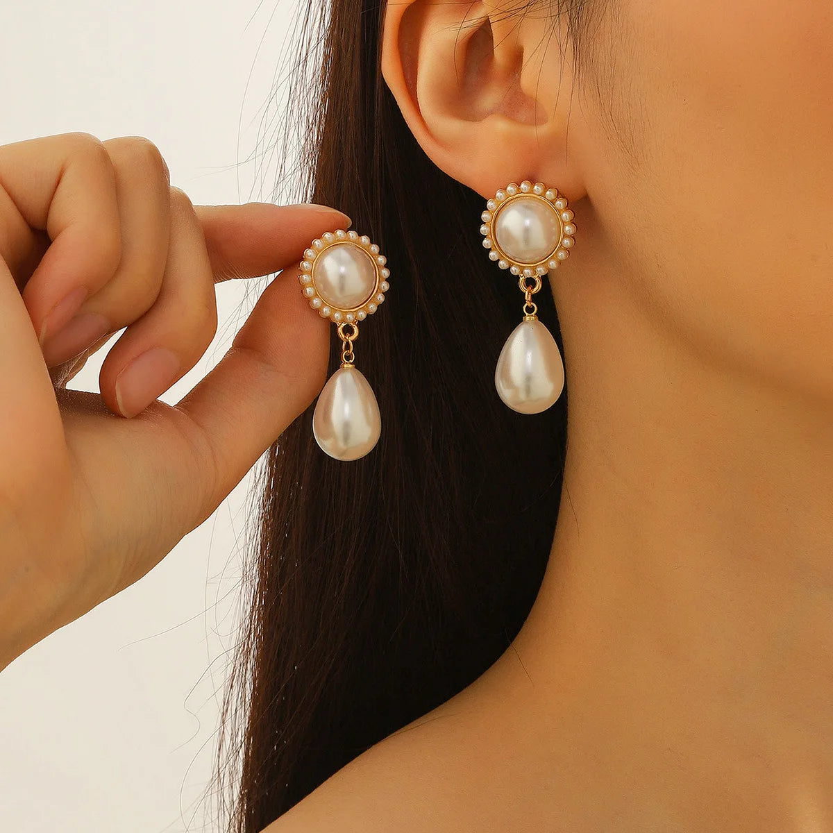 Fashion Waterdrop Baroque Pearl Clip On Earrings Charm Pendant Geometric No Pierced Ear Clips For Women Wedding Jewelry Gifts
