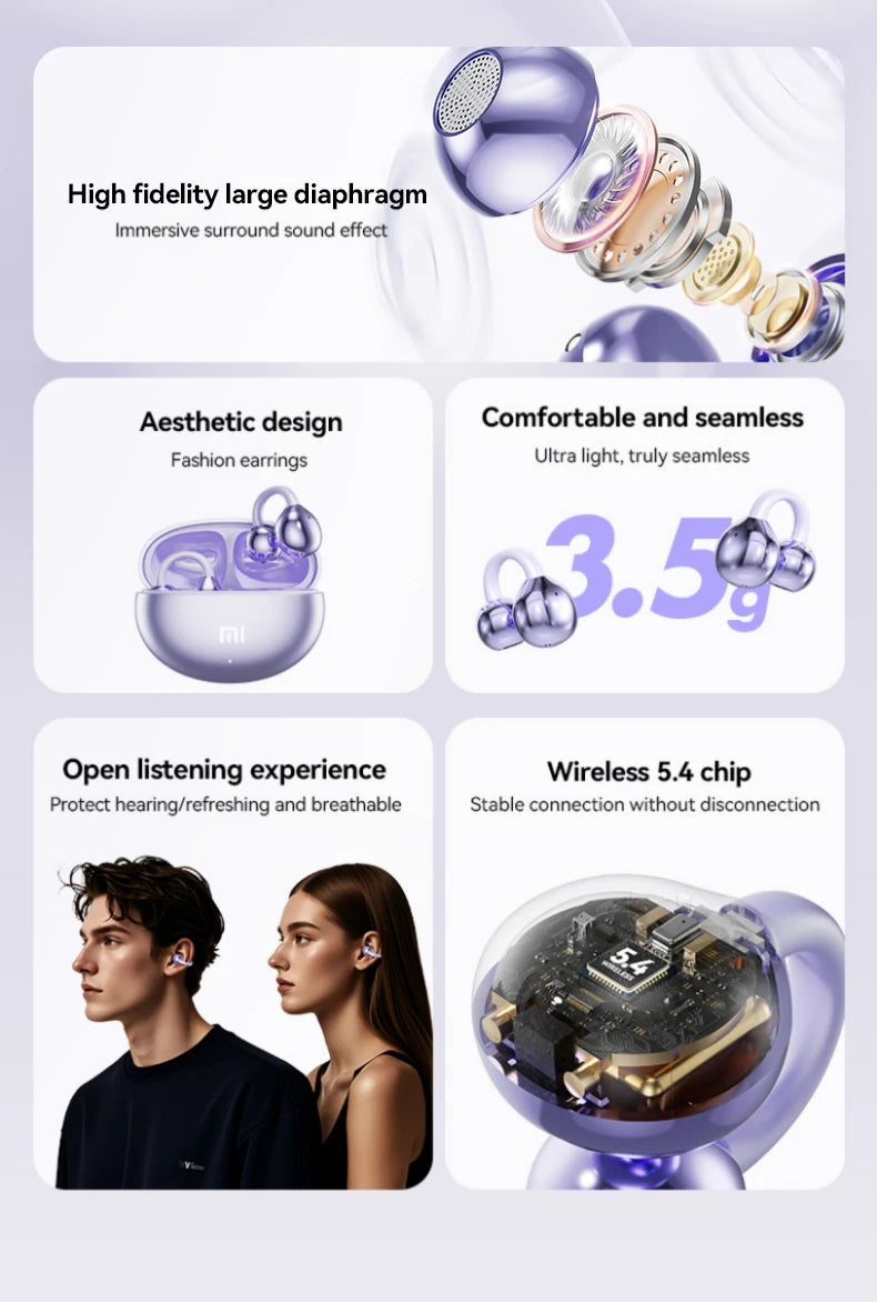 Xiaomi Mijia M91 Open-Ear Wireless Earphones Bluetooth 5.4 ENC Noise Reduction HD Call Touch Control Headset