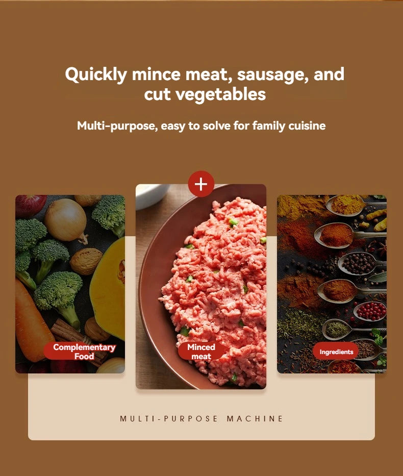Electric Mini Garlic Chopper USB Meat Grinder Kitchen Tool