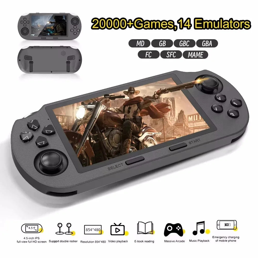 SF3000 Retro Handheld Game Console – 64GB, 20,000+ Games, 4.5" HD IPS Screen