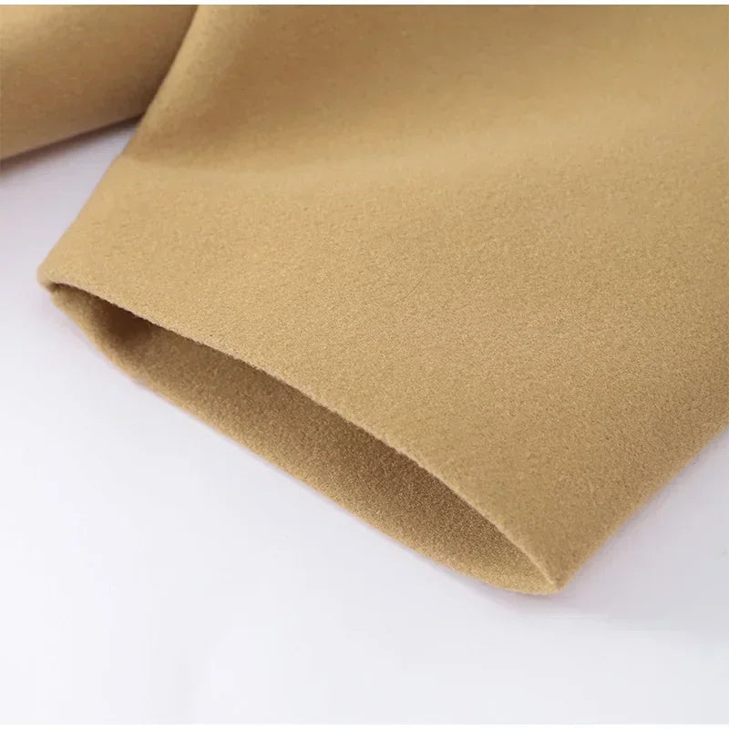 Fashion Lapel Woolen Jacket For Women 2025 Spring Single Breasted Long Sleeve Coats Female Elegant Oversized Chic Street Outwear