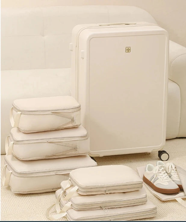 4Pcs Set Travel Compression Packing Cubes Bag Organizers Waterproof Luggage Cases for Suitcase Clothes Portable Drawer Bags