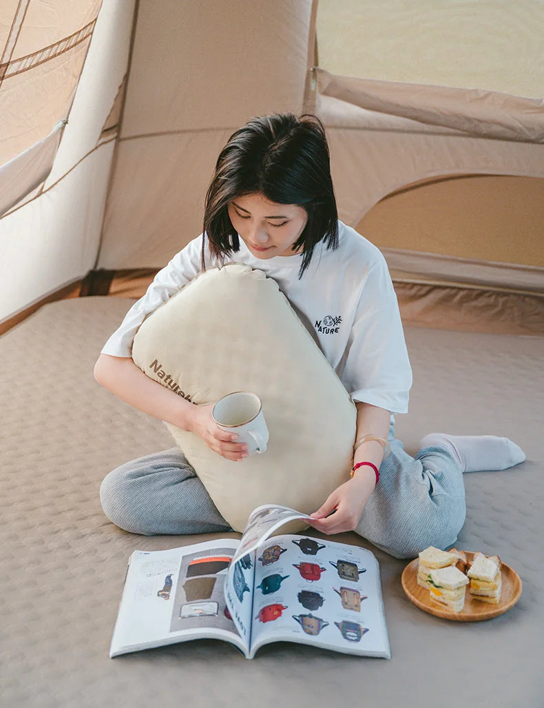 Naturehike Feather Bone 2-in-1 Foam Inflatable Pillow Waterproof Oilproof Stainproof Adjustable Soft Breathable Camp Travel Nap