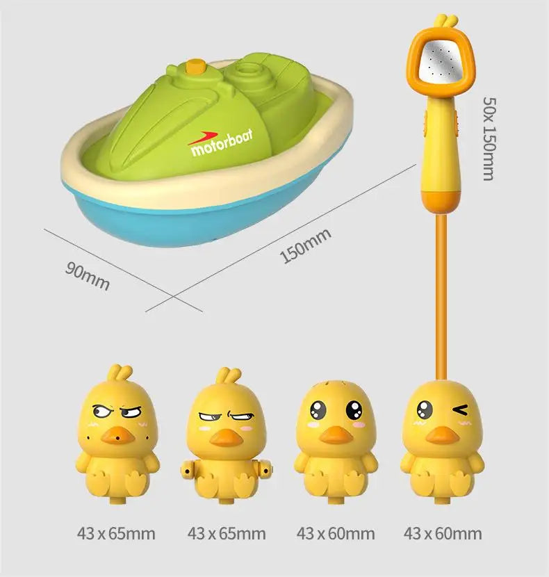 Baby Shower Yellow Duck Water Toy – Bath & Spray Flower Play for Kids