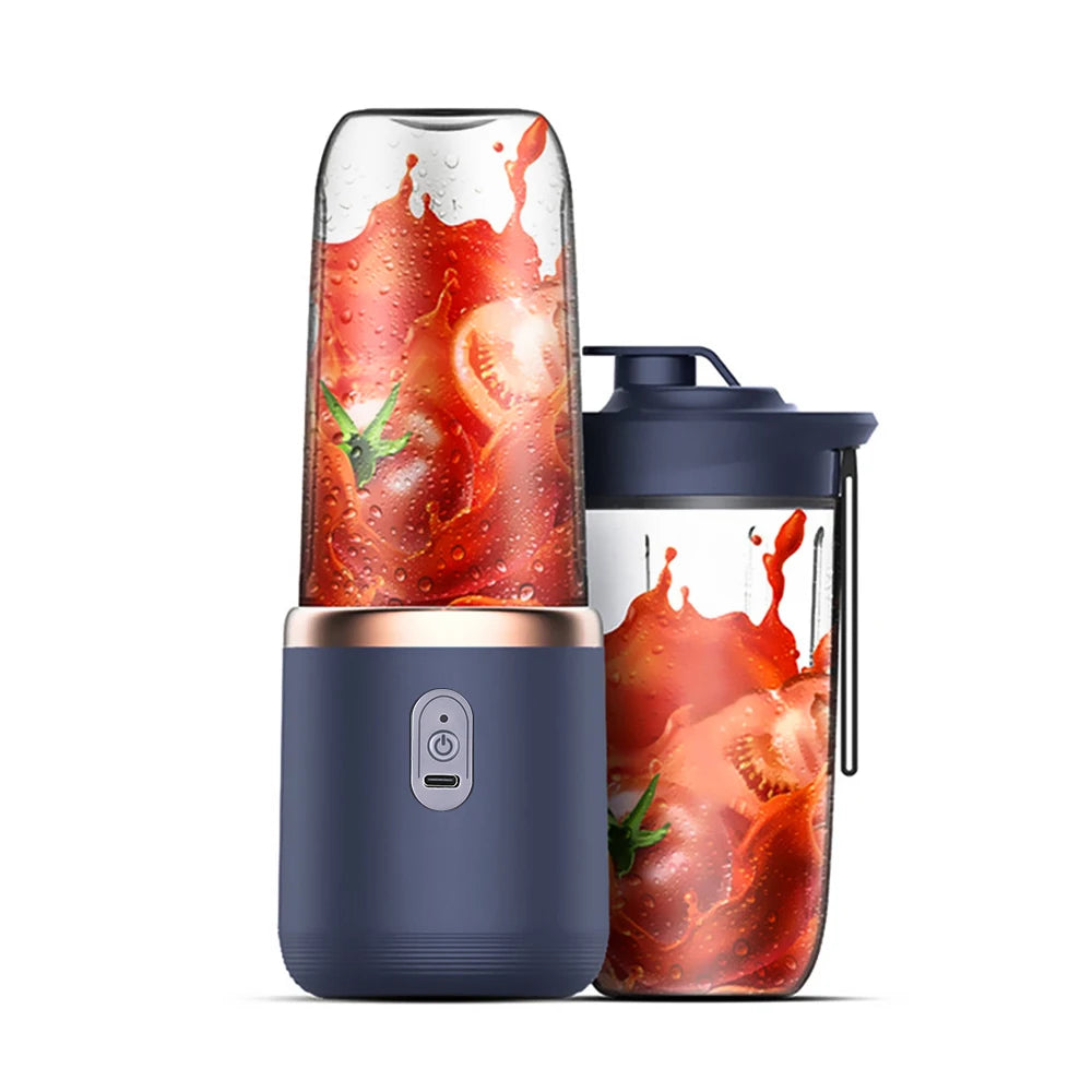 6-Blade Portable Electric Juicer Cup USB Rechargeable Personal Blender