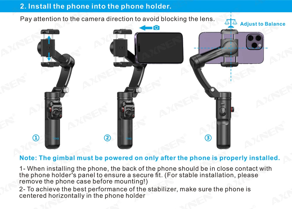 3-Axis Handheld Gimbal Stabilizer for Smartphone – Anti-Shake Video Tripod with Selfie Mode for iPhone & Xiaomi