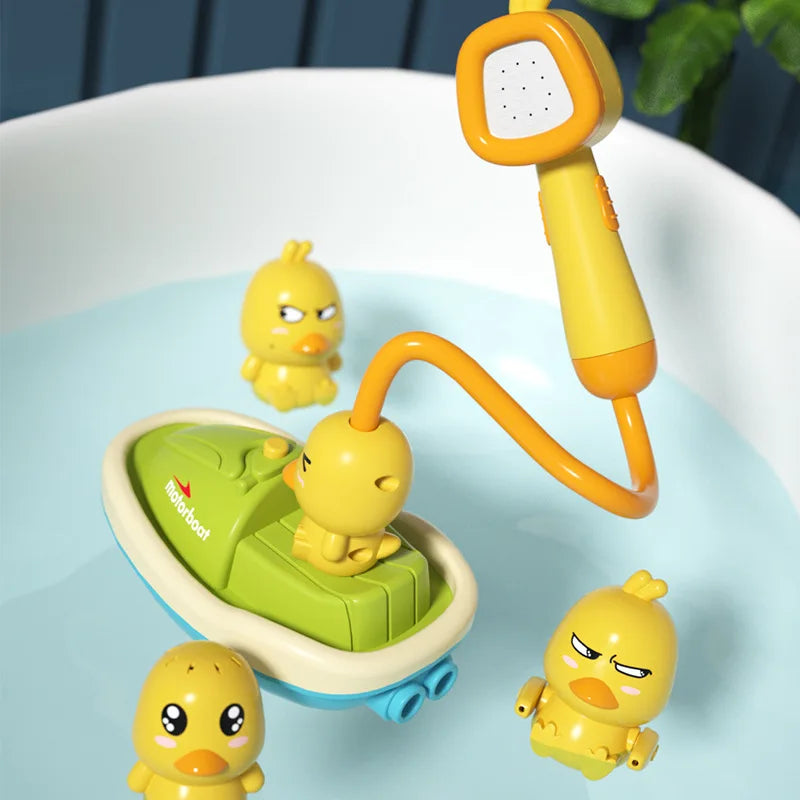 Baby Shower Yellow Duck Water Toy – Bath & Spray Flower Play for Kids