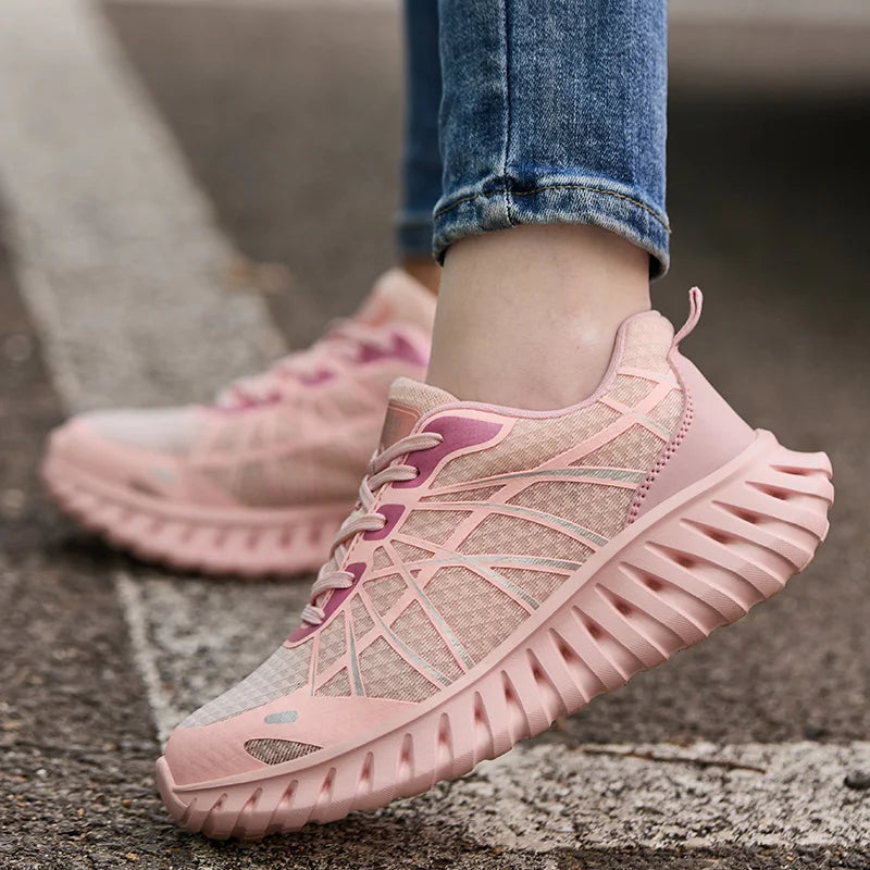 Pink Women’s Steel Toe Work Sneakers – Lightweight Safety Shoes Anti-Smash & Anti-Puncture