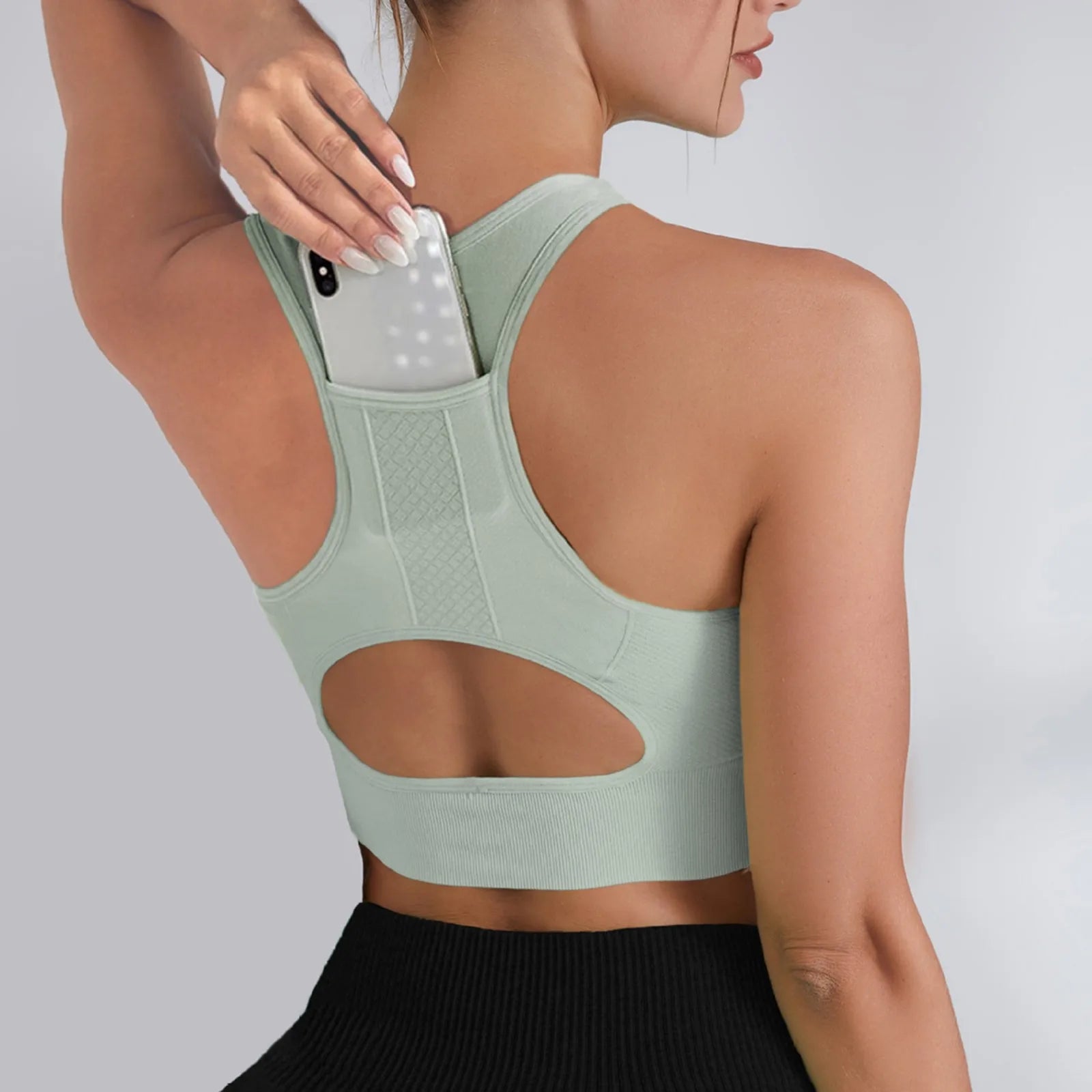 Women’s Shockproof Sports Bra – High-Strength Yoga Crop Top with Chest Pad for Gym, Running & Fitness