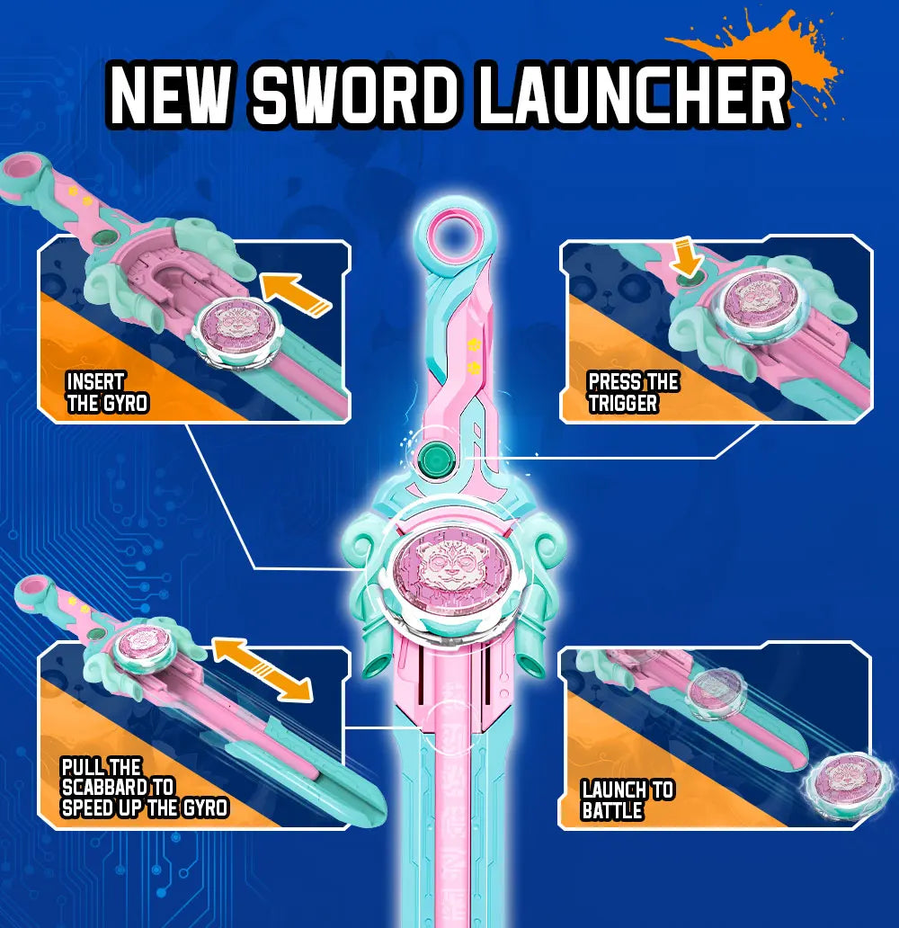 Infinity Nado 6 Power Pack – Metal Spinning Top with Sword Launcher for Kids