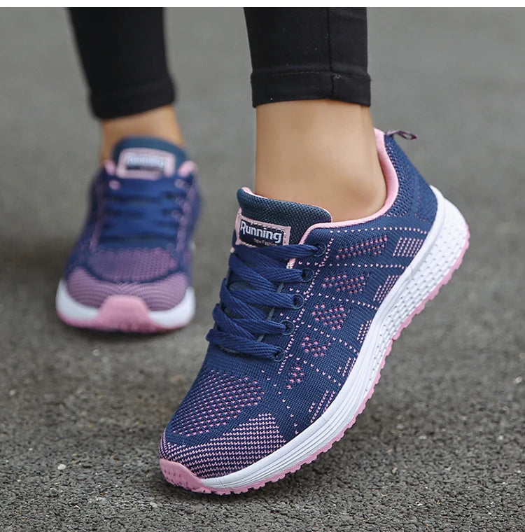 2025 Women’s Breathable Mesh Sneakers – Fashionable Lace-Up Trainers for Comfort & Style